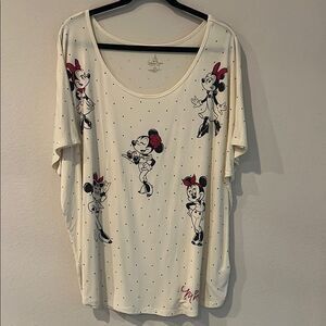 Disney Parks Disney Minnie Mouse Polka Dot Women's Top - Cream